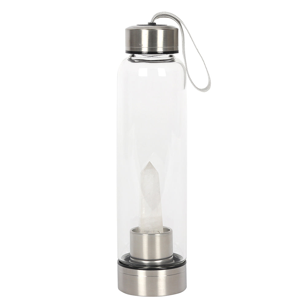 Clear Quartz Crystal Glass Water Bottle