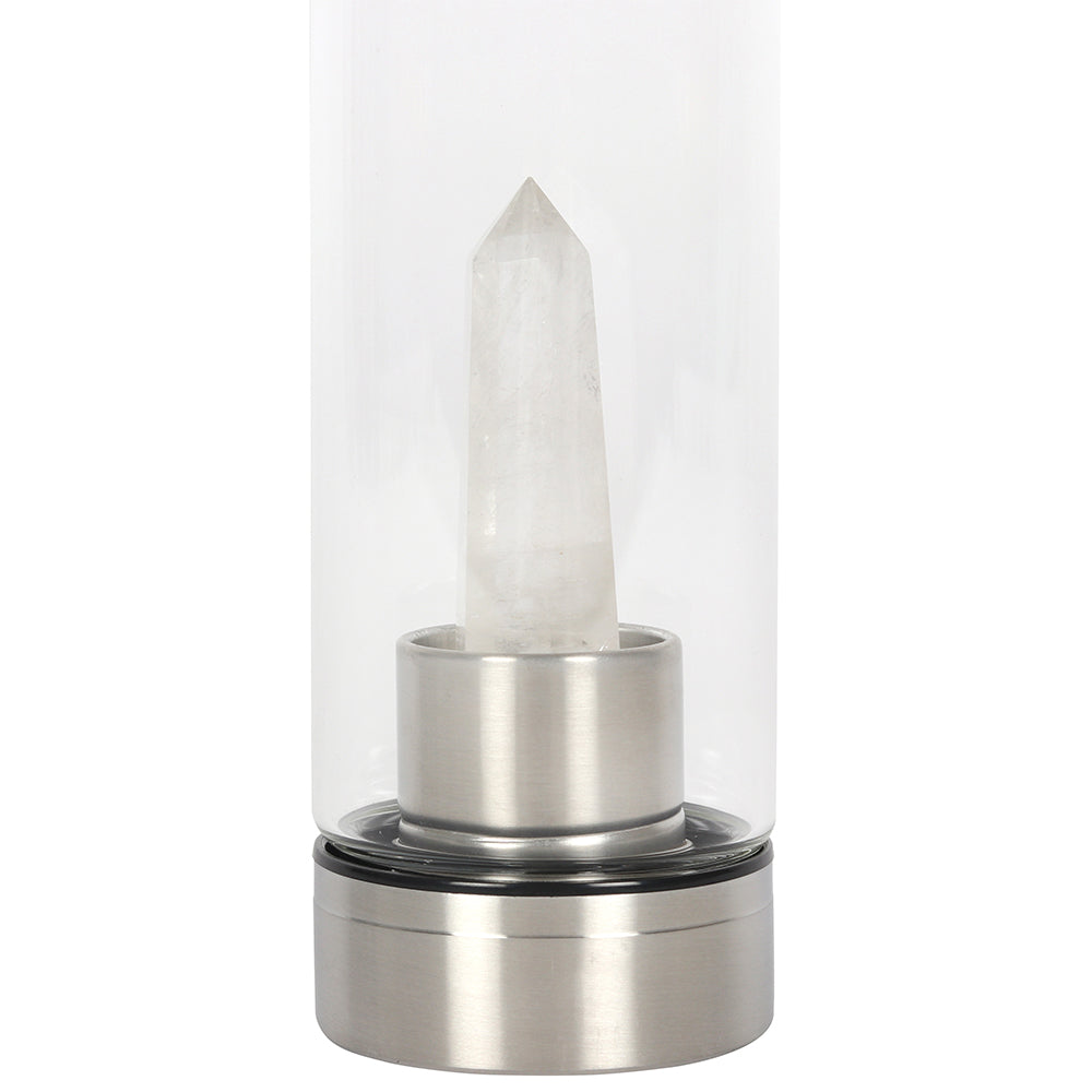 Clear Quartz Crystal Glass Water Bottle