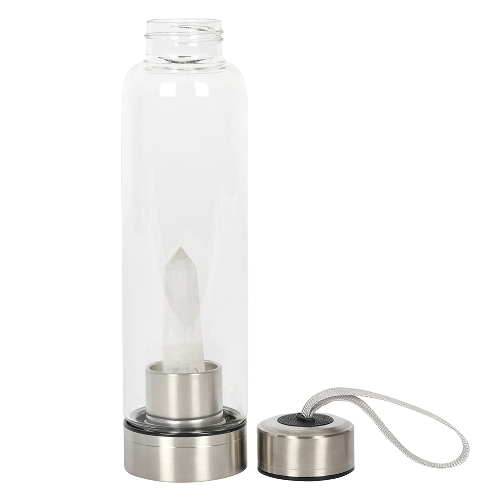 Clear Quartz Crystal Glass Water Bottle