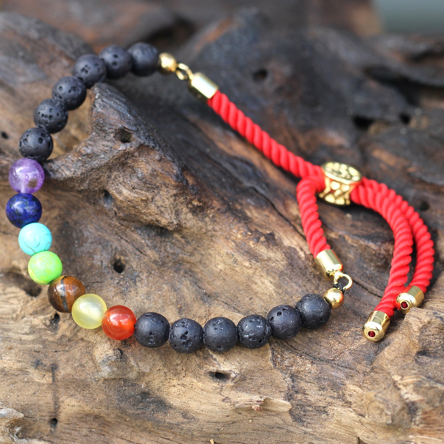 Plated Gemstone String Bracelets (Variants)