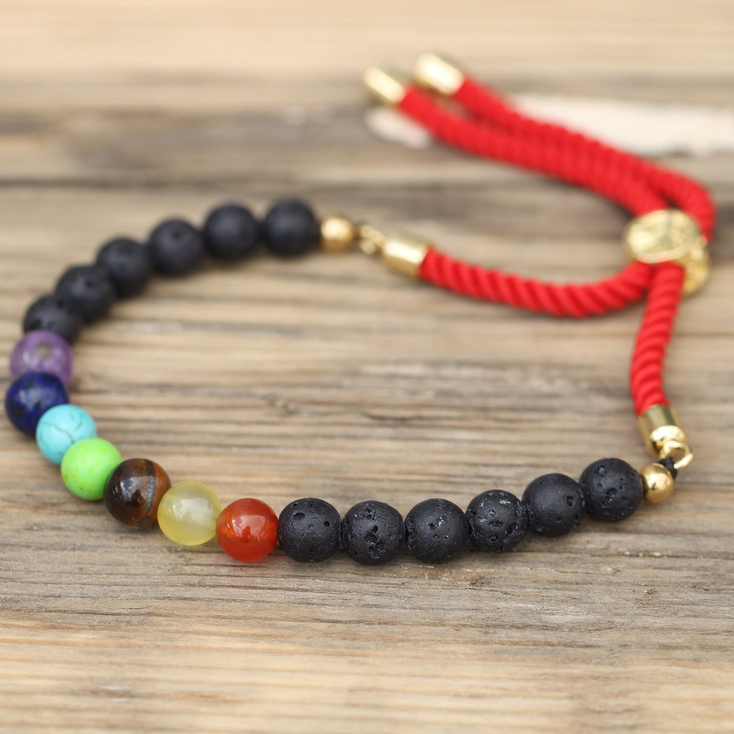 Plated Gemstone String Bracelets (Variants)